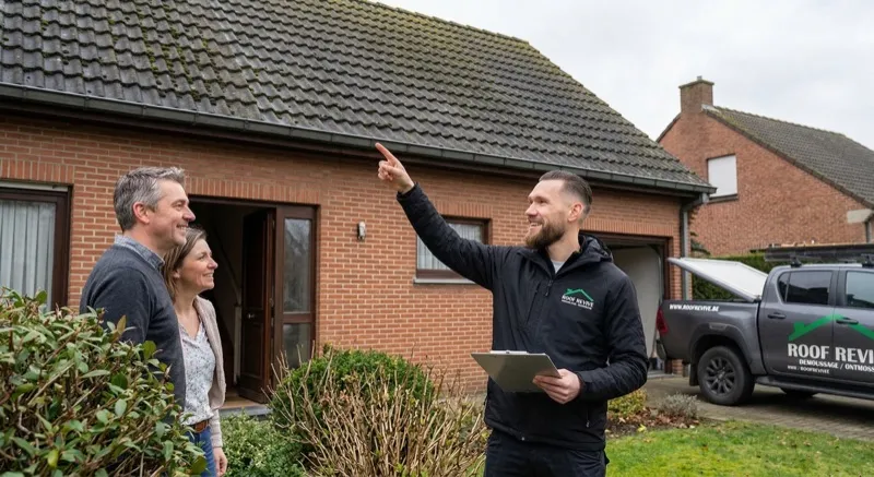 Gratis plaatsbezoek — specialist inspecteert het dak bij de klant thuis
